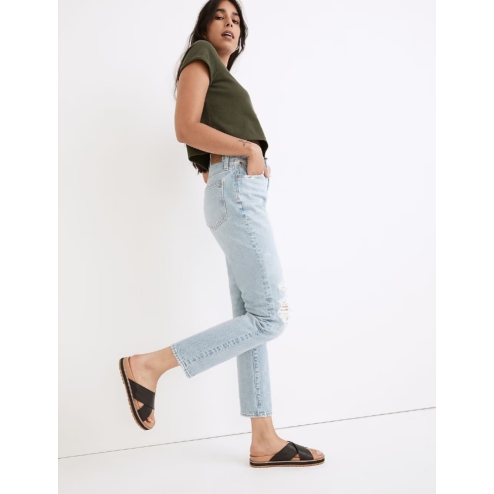 MADEWELL The Perfect Vintage Jean in Grandbay Wash: Ripped Edition